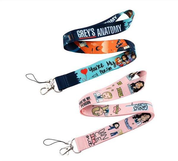 Chaves de designer Keychain Gray Anatomy Medical Chaelhain Chanelards para os principais crachás ID do telefone celular Correias do pescoço