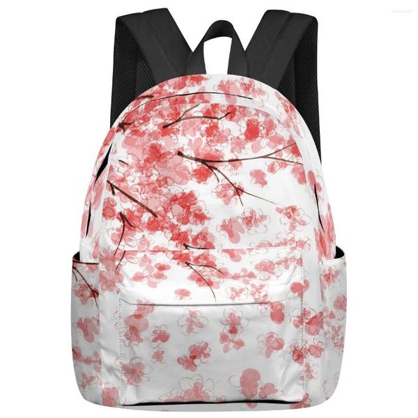 Backpack Pink Cherry Blossoms Student School Bags Laptop Custom for Men Women Feminino Mochila