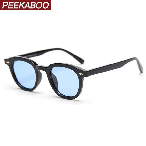 Óculos de sol Peekaboo TR90 Óculos de sol homens polarizados colorido de colorido de moda de sol colorido para mulheres estilo coreano UV400 amarelo azul 266b