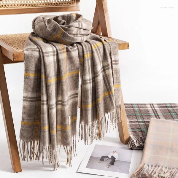 Sciarpe eleganti sciarpa a quadri Scarf da donna inverno protezione del collo protetto Cold imitazione imitazione cassa petto di scialle caldo