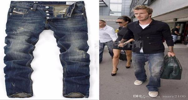 Hohe Quanlity Men Blue Denim Designer Europäischer Star Ripped Jeans für Männer Klassiker Retro Pants3446478