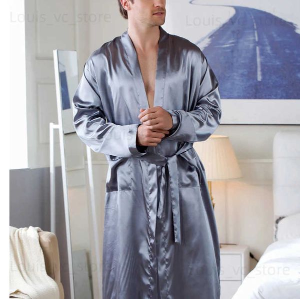 Мужская снаряда для сна Розовые китайские мужчины Rayon Nightwear Robe Летняя домашняя одежда. Повседневная одежда для сна V-образного выреза V-образного выреза Kimono Yukata Bath Hrobe Size M L XL XXL XXXL T231223