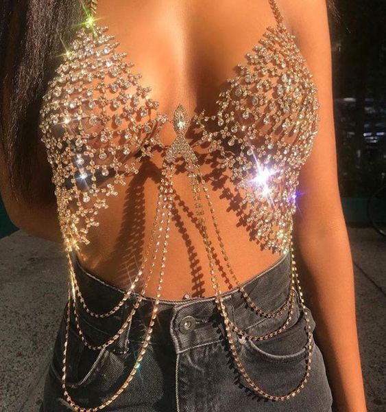 Bras Diamond Body Chest Chain Sex Accessoires Multi-Layer Rhein Bikini Party Gurte