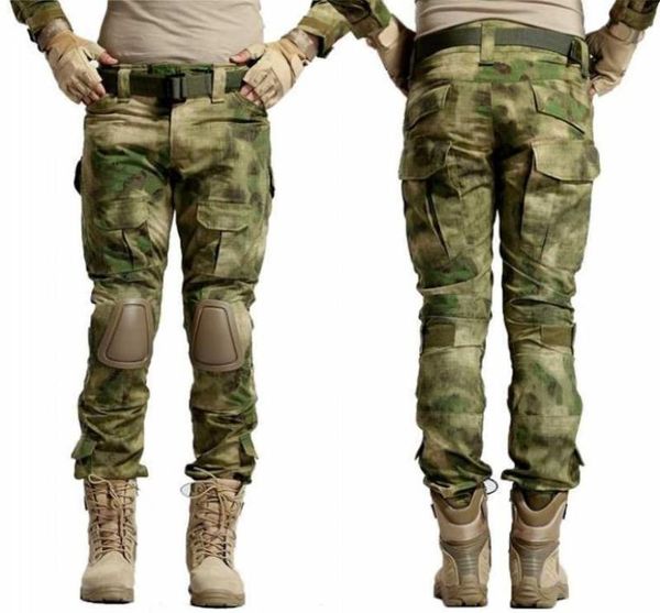 Pantaloni tattici uomini cargo caccia militare a aierota paintball mimetico mimetico Gen2 Army BDU Combat pantaloni con ginocchiere Atacs FG X06262618381
