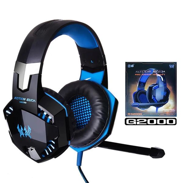 Fone de ouvido fone de ouvido G2000 Overear Gaming Fones de ouvido Subs.