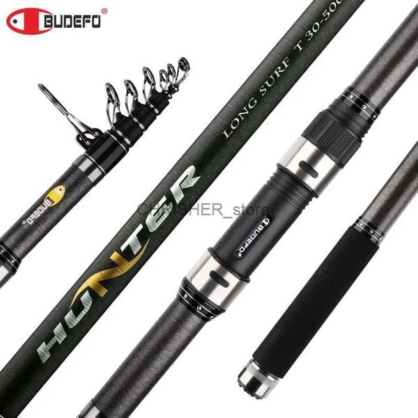 Boot Fischereistruppen Budefo Telescopic Surf Spinning Fishing Rod 3.9/4,2/4,5/5,0/5,3 m Carbon Carp Travel Stab Power 80-150 g Wurf-Surfcasting Polel231223