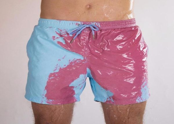 Pantaloncini da bagno che cambiano colore uomo scolorimento dell'acqua asciutta rapida scolorimento surf cortosi maschio fresco costumi da bagno tronchi costume da bagno sulla spiaggia2151935