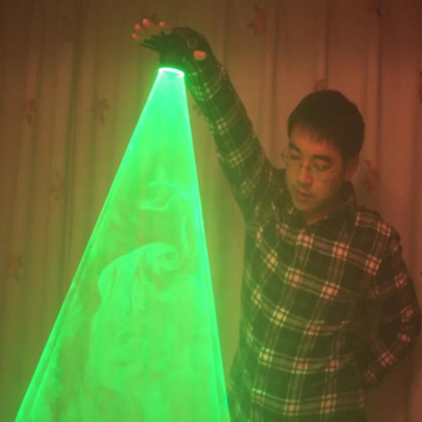 Forniture Auto Moving Green Laser Gloves Palm Laser per DJ Dancing Club Rotating Laser Show LED Glove LED Luminious costumi