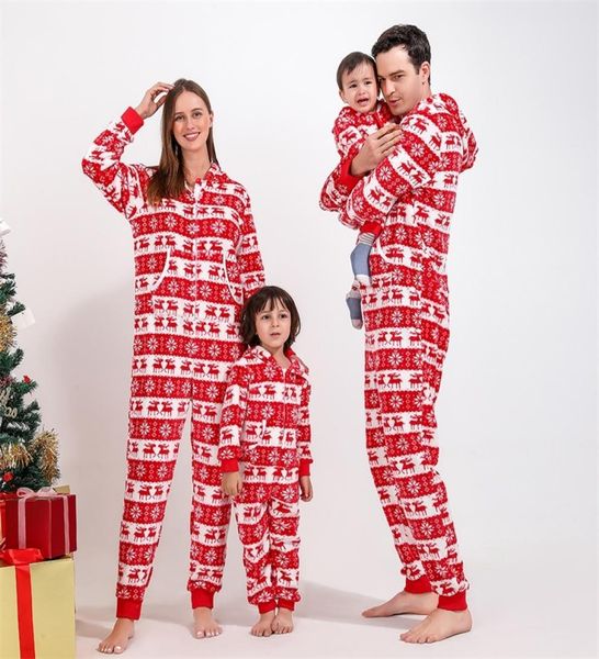 Família combinando roupas de Natal Família Combinando Pijama Flanela Mãe Filha Padre Baby Crianças Sonons Mommy And Me Nightwea4138103