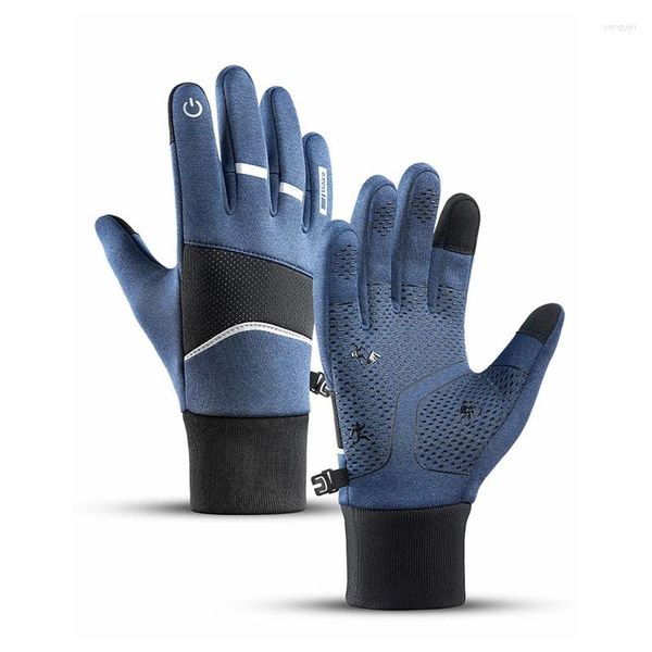 Luvas de ciclismo Bicicleta térmica à prova de vento Winter Homens Mulheres Touch Screen Sports Racing Motorcycle Glove MTB Cycle Ski