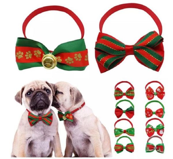 Christmas Dog Cat Bow Ties Xmas Pets Gift Pets Collar Holiday Wedding Decoração de cães Acessórios para cães6579830