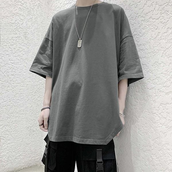 Camicie da uomo maschio camicia solida per allenamento atletico pullover oversize busas coreano tutti match top tees magliette da esterno y2k camicette