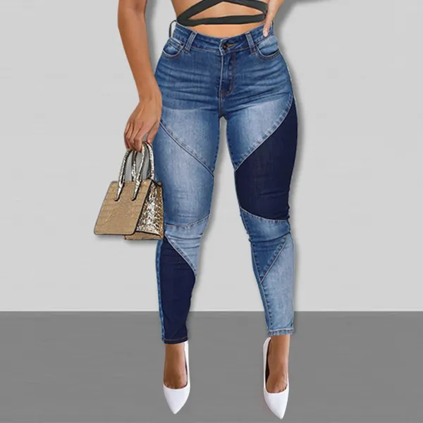 Jeans jeans sexy pantaloni in jeans vestiti ossa che rompono il cavallo che lava acqua più dimensioni larghi e allungamento magro