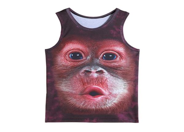 Summer Men039s Animal Gorilla Monkey Stampare canotte 3D top senza maniche per ragazzi Bodybuilding abbigliamento cartone animato Ves9025603