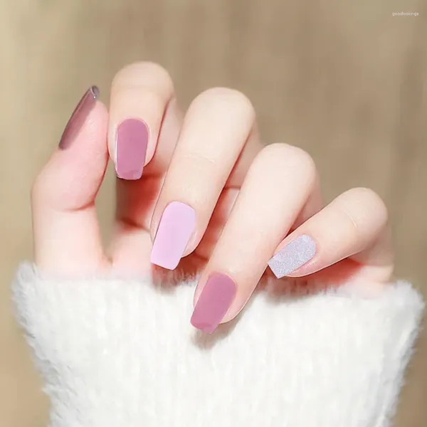 False Nails Color Unghie avvolge eleganti strisce di gel autoadesivo a motivi autoadesivi per le ragazze del kit di manicure artistiche fai-da-te ragazze