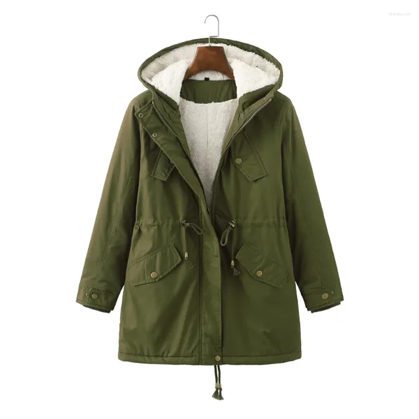 Damengrabenmäntel Lange Parkas Hood warmer Kaltmantel für Frauen 2024 Winterjacken 2023 Schwarze Marinearmee grün rot rosa Kleidung Abrigo MUJER