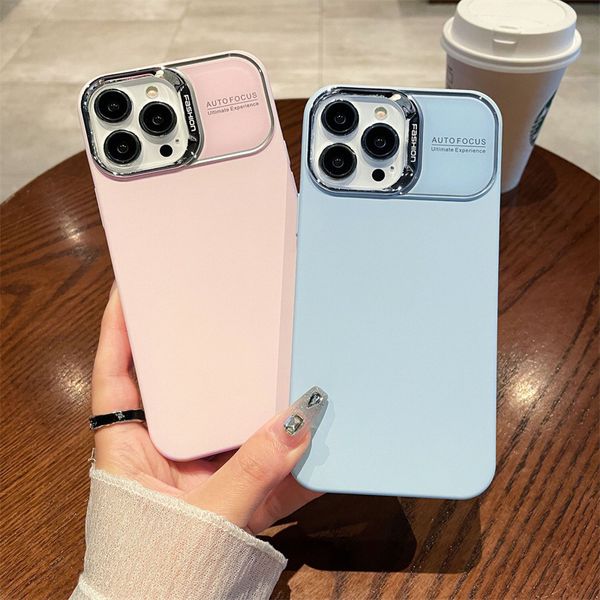 Candy Candy Color Silicone Choffrof Phone Case para iPhone 15 14 13 Pro Max Metal Lens Rings Protetive Skin Fee