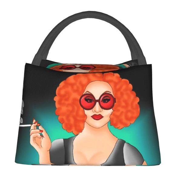 Сумки Jinkx Monsoon Smoke Lunch Sougce Craing Queen Удобная коробка для ланч -коробки Женская школьная дизайнерская сумка Cooler Vintage Oxford Thermal Sacks