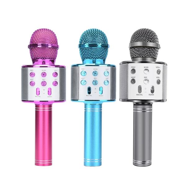 Mikrofone Bluetooth Wireless Mikrofon WS858 Handheld Karaoke Mic USB KTV Player Bluetooth Lautsprecher Rekord Musik Mikrofone WS858