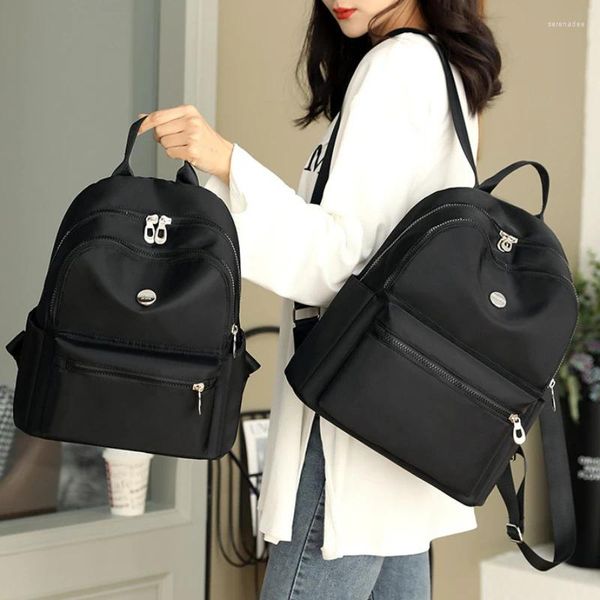 Школьные сумки большие сумки высокого качества повседневное рюкзак для женщин легкий цвет сплошной оксфордской ткани
