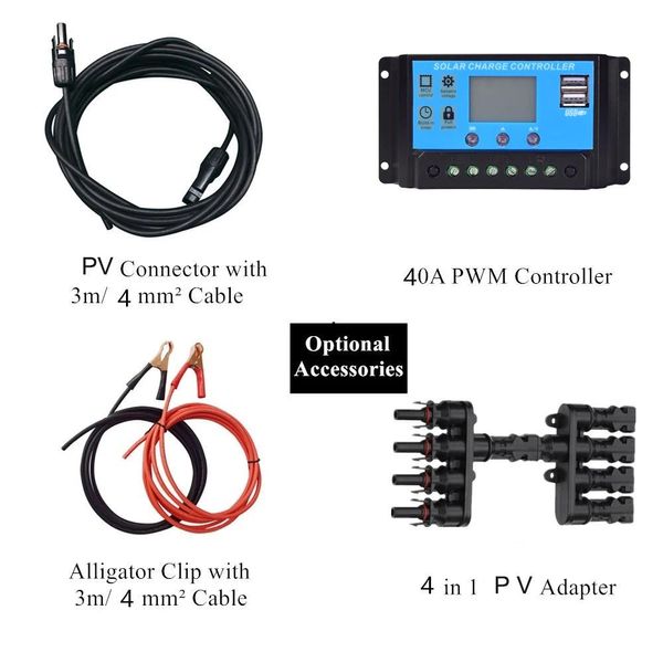 Zubehör Solar Ladung Controller 10a 20a 30a 40a 12V/24 V PWM Dual USB -Ausgangsregler -Panel -Modul DIY Kits Boot Yacht RV Motor Marine