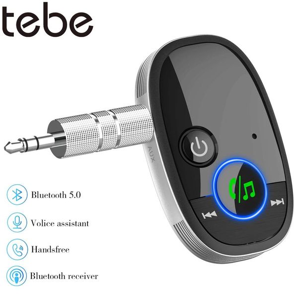 Anschlüsse Tebe 3,5mm Aux Bluetooth Audio Receiver Adapter Wireless Hands -Free Car Kit Stereo Musikempfänger für Kopfhörerlautsprecher