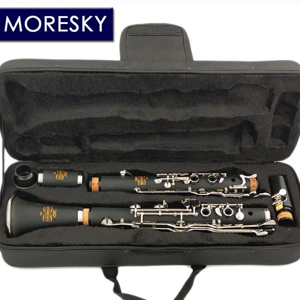 Moresky clarinete alemão g tune 18/20, material do corpo em resina abs banhado a níquel