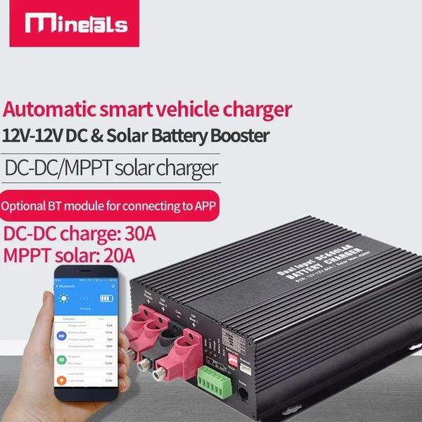 Zubehör Booster 12V MPPT Solar Controller 20A Smart Ladegerät DC an DC Ladegerät 30A Support Bluetooth App Automatic Smart für RV Camper