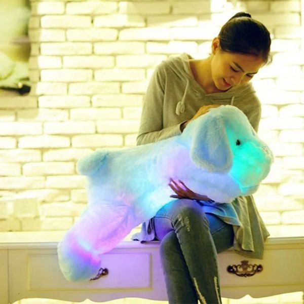 30/50 см светодиодной светильственной собаки плюшевая игрушка Большой размер мигающий светодиодный светодиодный щенок