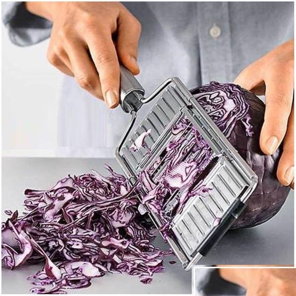 Strumenti di verdure da frutta MTI Slicer in acciaio inossidabile Shredder Cutter Grate regolabile cucina regolabile cavolo lama sostituibile DR DHO6E