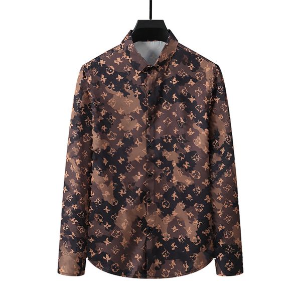 Frühling Herbst Long Sleeve Designer Bowling-Shirts Männer Mode geometrische Buchstaben Druckknopf Hemd Mann Casual Shirt Plus Size M-3xl