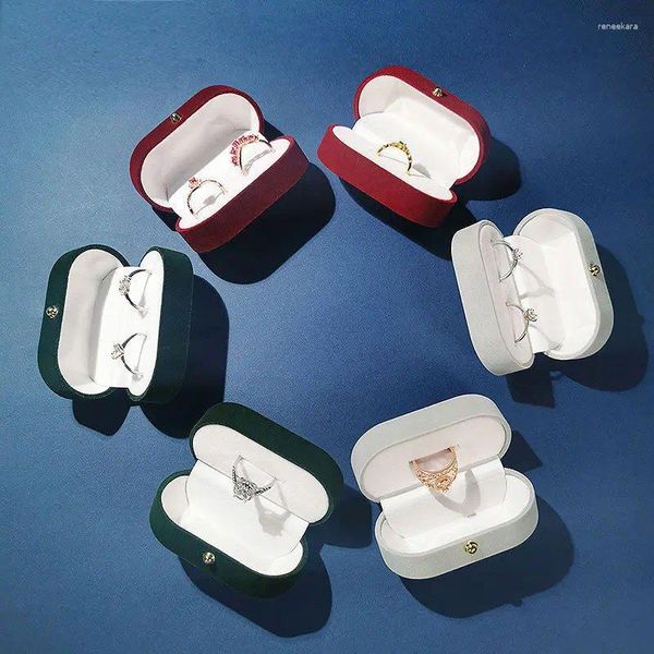 Case di gioielli in velluto per anelli nuziali Case One /Double Slot Coppia Organizzatore di fidanzamento