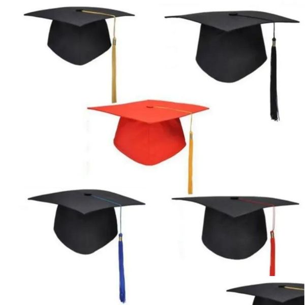 Party Hats Academic School Graduation Tassels Cap für Bachelor Master Doctor University JN24 Drop Lieferung Hausgarten Festliche Ergänzung Dhjyo