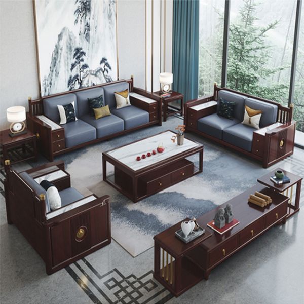 Massives Holzsofa Neues chinesisches Wohnzimmer -Sofa Kombination Uginwood Möbel Kombination Kauf Kontakt uns