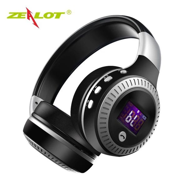 Fones de ouvido zealot b19 fones de ouvido sem fio com fone de ouvido de fone de ouvido Bluetooth de rádio FM com microfone para suporte a telefone TF AUX