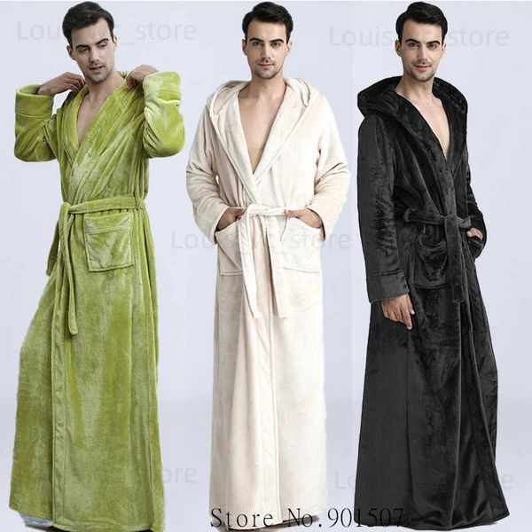 Vestido de roupas de sono masculina de roupas de dormir espessada vestido de banho de flanela manto solto inverno quimono banheira vestido de banho longa peignoirs túnicos de chuveiro roupas para casa T231223