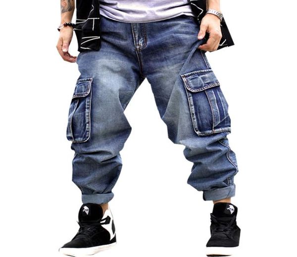 Cool Mens Fashion sciolto jeans in denim retrò pantaloni pantaloni pantaloni street boys hip hop casual pantaloni larghi dimensioni 30468068336