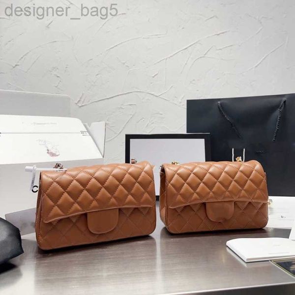 Bolsas femininas Designer de luxo Leisure couro quadrado gordo homem cf grande mini -pele de pele de carneiro bolsa de corrente transversal