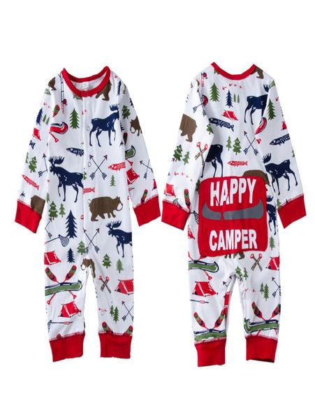 Weihnachten Babymädchen Junge Kleidung Pyjama Outfit Neugeborene Kinder BodySuit Striped Strampler Bären Rentier Winter Ganzes Weihnachtsbaby Clot6923172