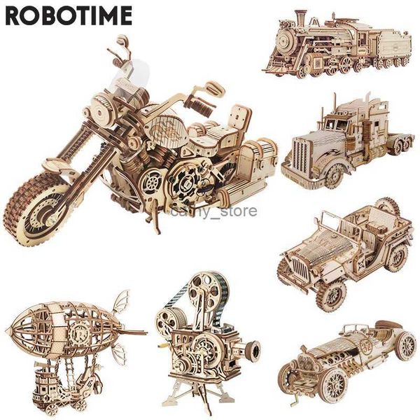 Puzzle 3D Robotime ROKR Fai da te 3D Puzzle in legno Gear Kit di costruzione di modelli Giocattoli Regalo per bambini AdolescentiL231223