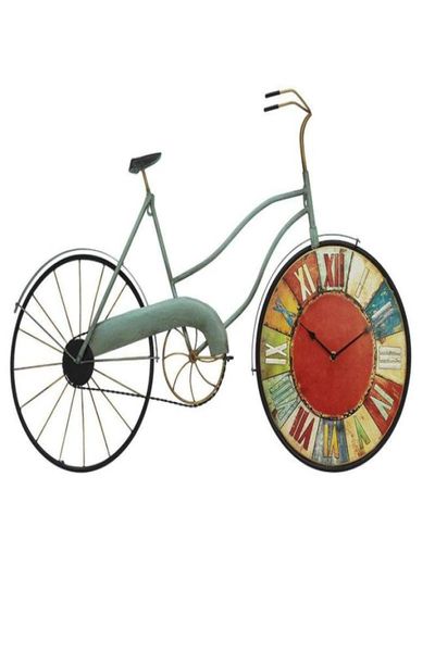 Orologi da parete American Retro Bicycle Nostalgic Caffetteria Creativa Decorazione per la casa Clock Bar Shabby Chic Modern Design 3DBG224721288