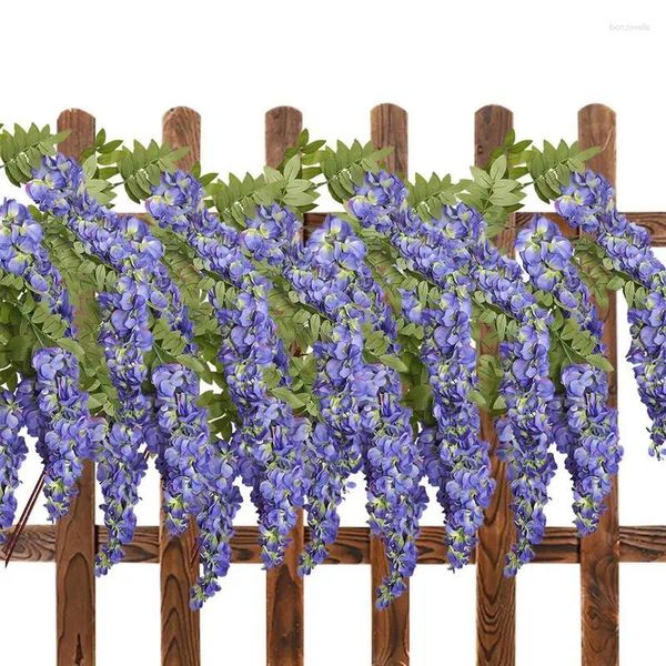 Dekorative Blumen Seiden Wisterias gefälschte Retta Vine Girlande für Hochzeitsfeiern Triented Wohndekorationen