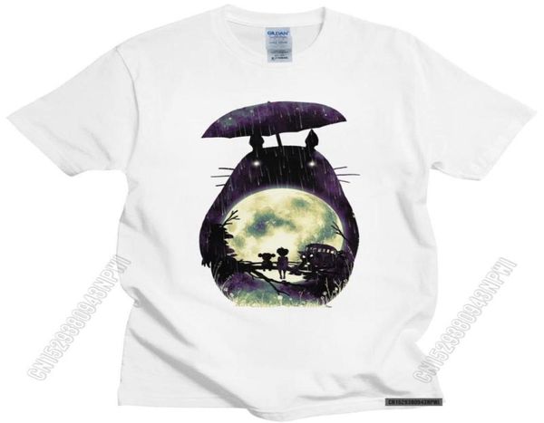 Magliette Men039s Novità My Neighbor Totoro Tshirt for Men Pure Cotton Leisure Tshirt Oneck Anime giapponese Miyazaki Hayao Fan4810448