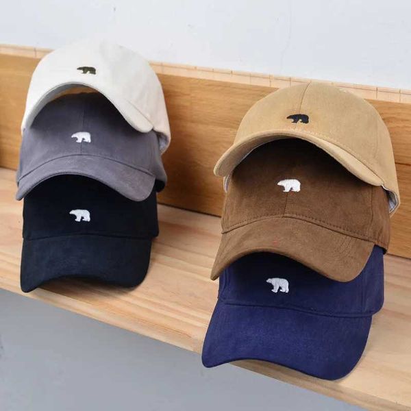 Caps de bola Moda Moda Urso Polar Bordado Capas de beisebol Homens Mulheres verão ao ar livre Cotton Sun Hat Hat Unissex Color Solid Hip Hop Snapback Cap J231223