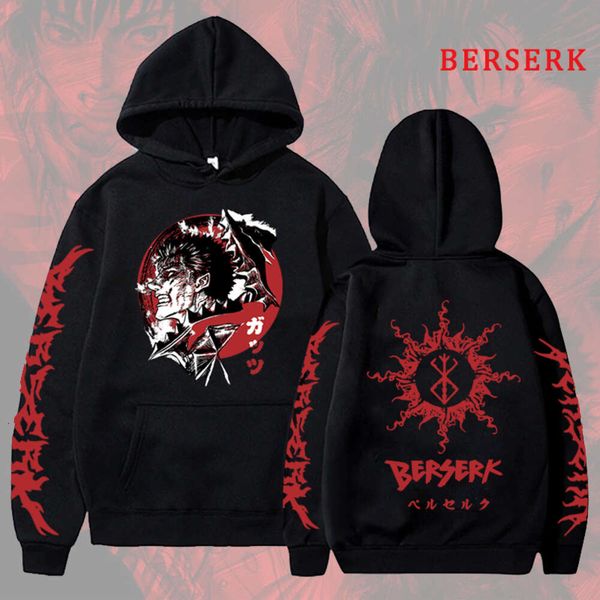 Calda vendita anime giapponese con cappuccio berserk grafico pullover a maniche lunghe stampato