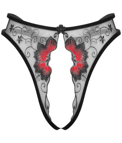 Dantel açık kasık tangalı iç çamaşırı erotik iç çamaşırı kadın örgü seethroughgrough thongs düşük belsiz külot işlemeli gstring w9258066