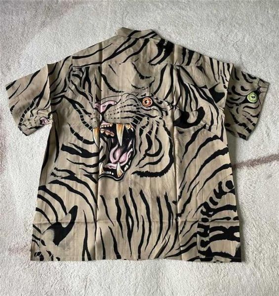 MEN039S T -Shirts New Blue Tiger Print Wacko Maria Shirt Männer Frauen hochwertige hawaiianische Strandhemden Top Tee Kurzarm T22117526673