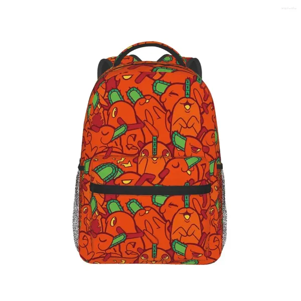 Mochila All Pochita Pattern KnApsack fofo para homens Mulheres a motosserra Denji Makima Hayakawa Aki Livros Escola feminina