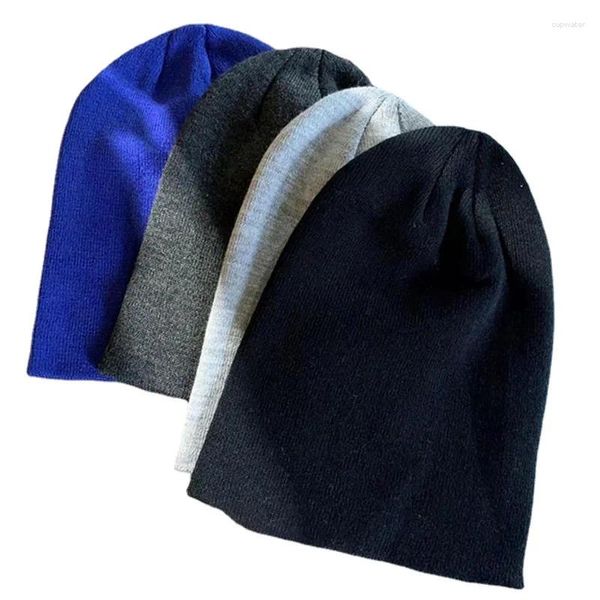 Berets Wolle Kaschmir gestrickte Mützen dicke doppelte Schicht flauschige lange Haarschädelinnen Weibliche Hüte warm Unisex Mütze