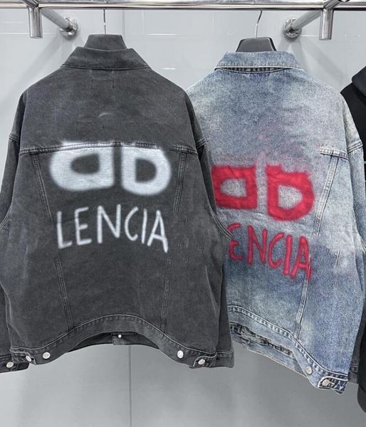 Männer Jacken Designer Denim Männer Frau Jacke Winter 2023 Oversize Jean Lange Hülse Drehen-unten Kragen Weibliche Oberbekleidung Herbst lose Kanal